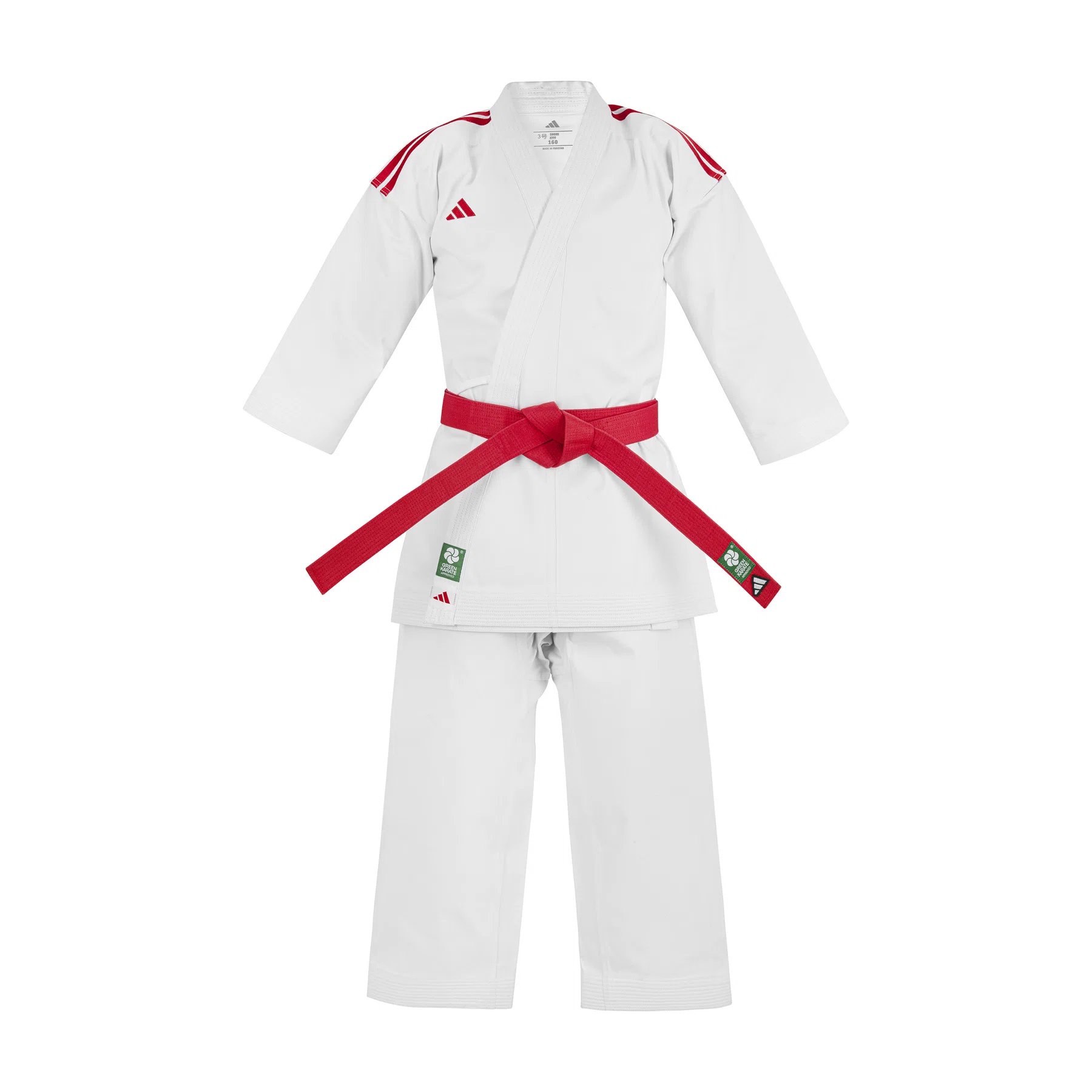 Kimono Adidas Shori Stripes High Waist WKF para Kata na opção Vermelha